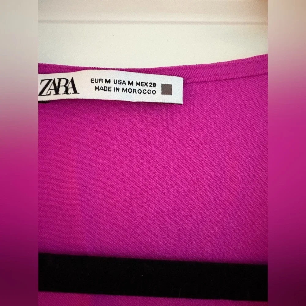 Zara Fuchsia Midi Dress Size M Brand New No Tags - Picture 5 of 9
